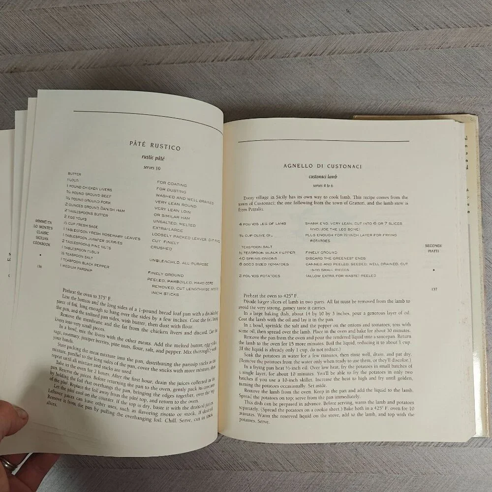 Mimmetta Lo Monte's Classic Sicilian Cooking Vintage Italian Cookbook Hardcover